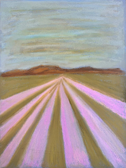 Paysage imaginaire aux pastels à l'huile par Laurie George - Elle aime les couleurs. Format 24*32cm sur papier Pastelmat 360g