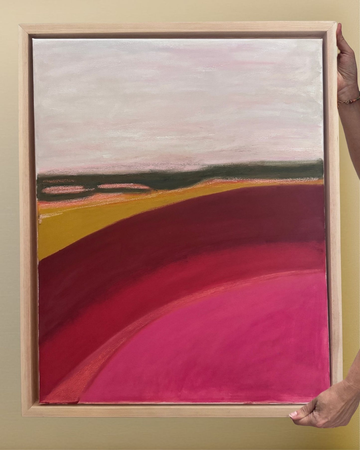 Le retour de la joie.Pastel sec sur toile de coton. Format 40*50cm.