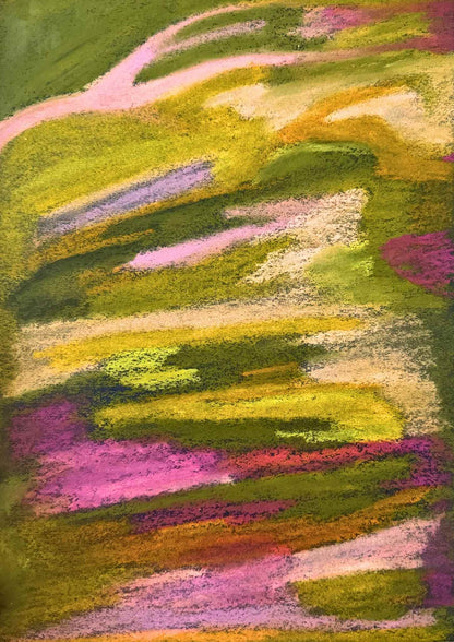 Nuance dessin abstrait original crée à Nancy aux pastels à l'huile