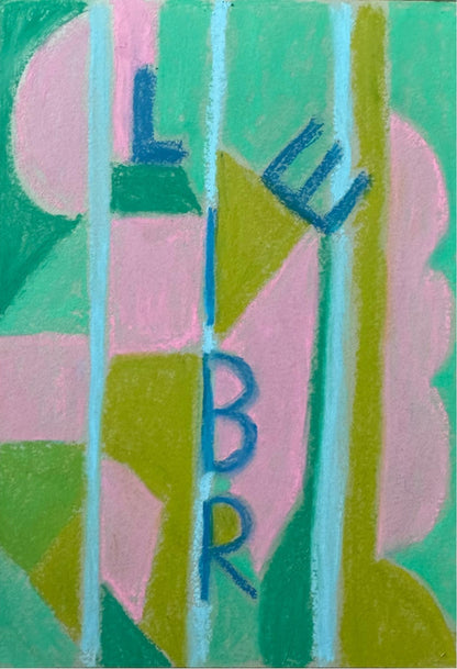 Dessin abstrait aux pastels à l'huile sur papier qui questionne notre liberté et nos choix. Format A4 dessiné par laurie George - Elle aime les couleurs.