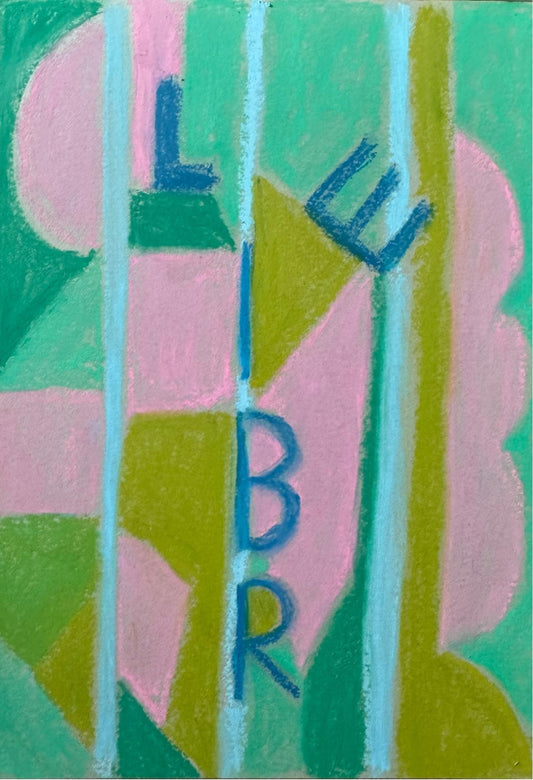 Dessin abstrait aux pastels à l'huile sur papier qui questionne notre liberté et nos choix. Format A4 dessiné par laurie George - Elle aime les couleurs.