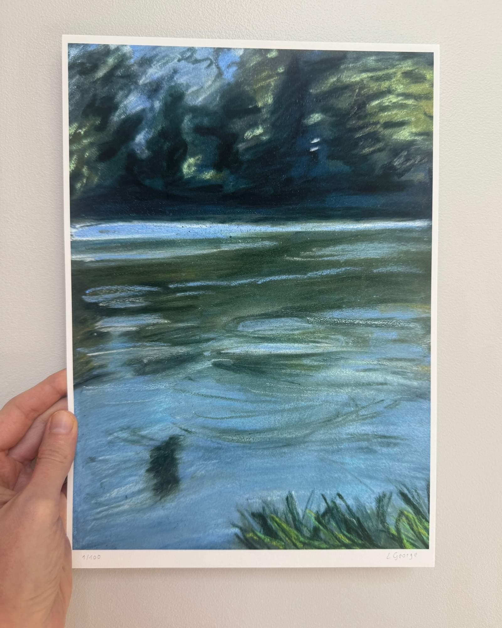 tirage encres pigmentaires sur papier fine art. Edition limitée 100 exemplaires fine art. Paysage bord de l'eau.